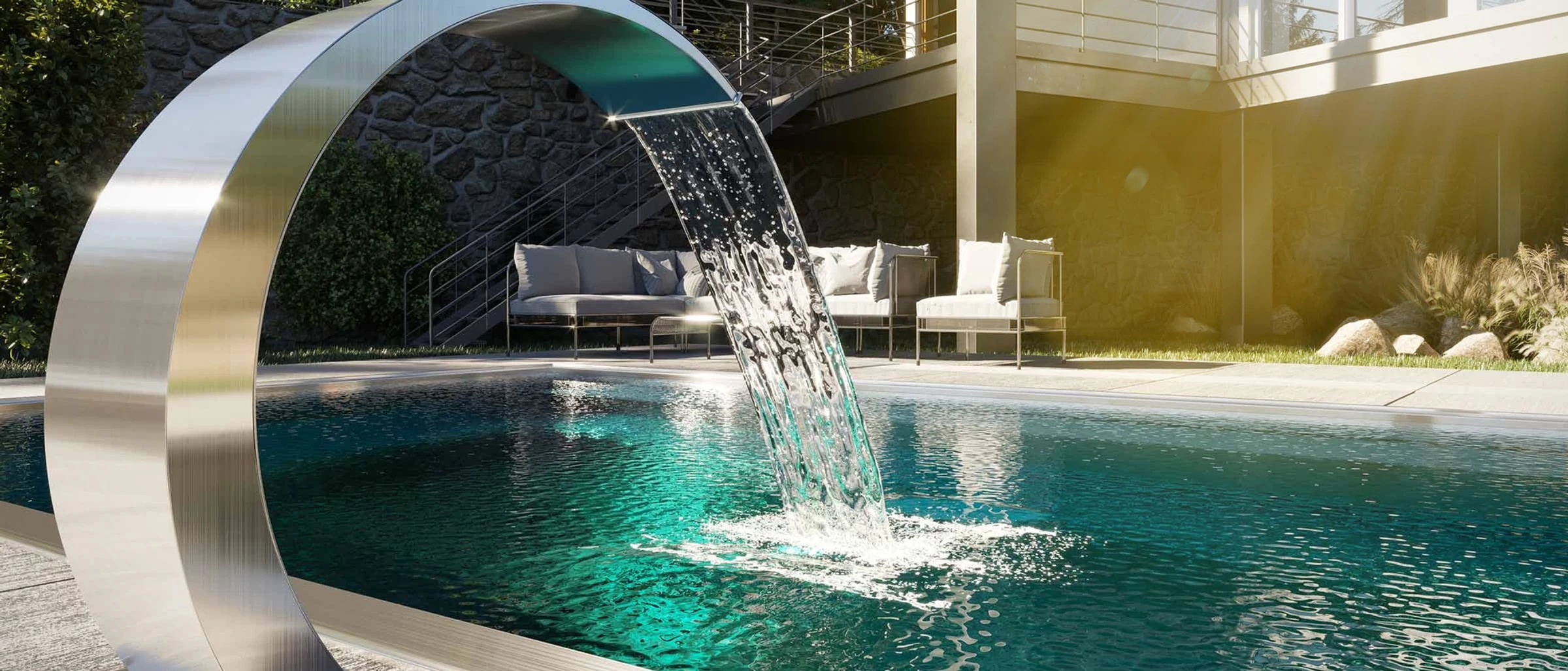 Luxus Pool mit Wasserfall